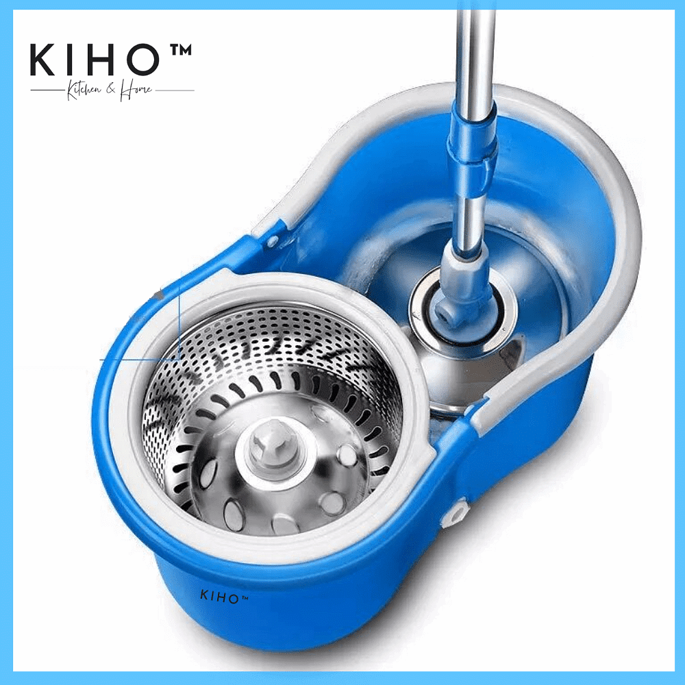 KIHO™ Easy Spin Magic Mop With Steel Bucket