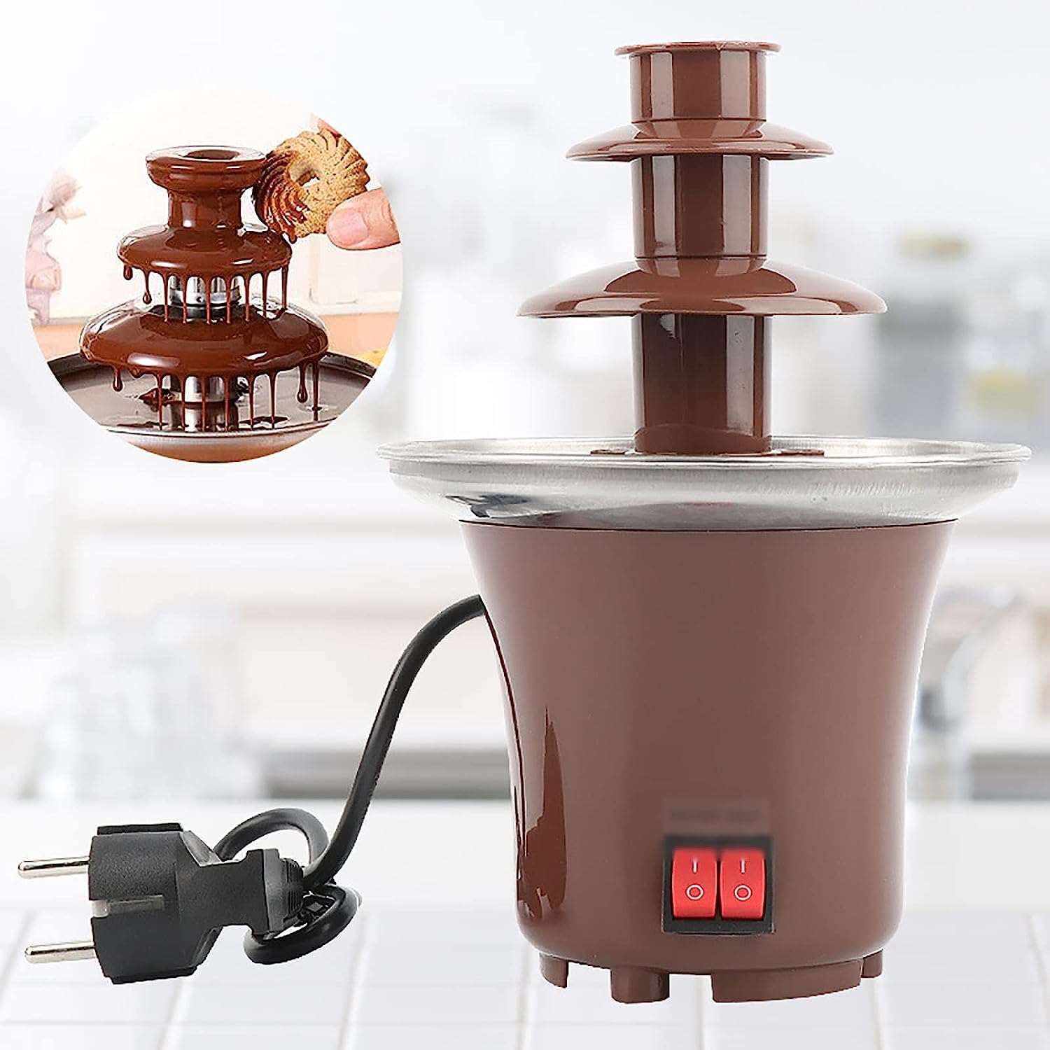 KIHO™ 3-Tier Stainless Steel Chocolate Fountain Machine